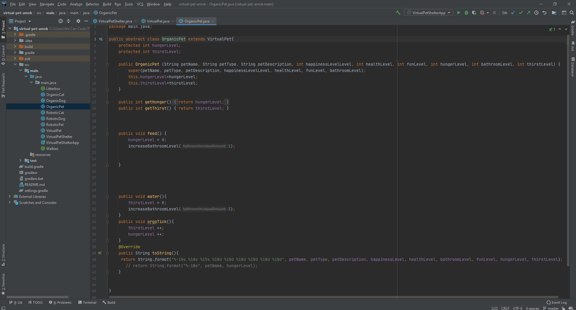 An image that features the layout of a code. Shows multiple main and test classess as well as code written out.